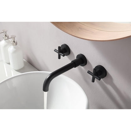 Wallora Wall-Mounted Bathroom Sink Faucet with Dual Handles