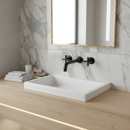 Wallora Wall-Mounted Bathroom Sink Faucet with Dual Handles