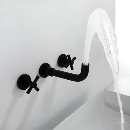 Wallora Wall-Mounted Bathroom Sink Faucet with Dual Handles