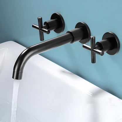 Wallora Wall-Mounted Bathroom Sink Faucet with Dual Handles