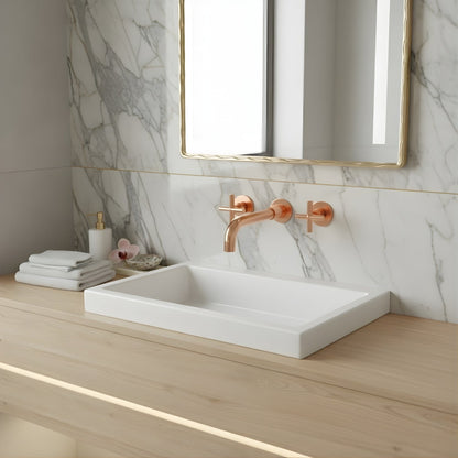 Wallora Wall-Mounted Bathroom Sink Faucet with Dual Handles