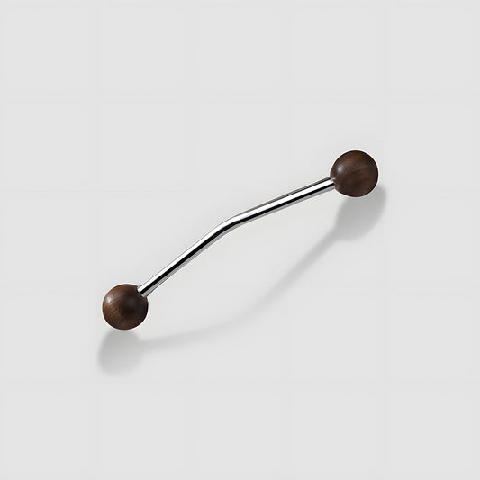 Comforsyco Walnut Round Head Cabinet Handles for Wardrobes
