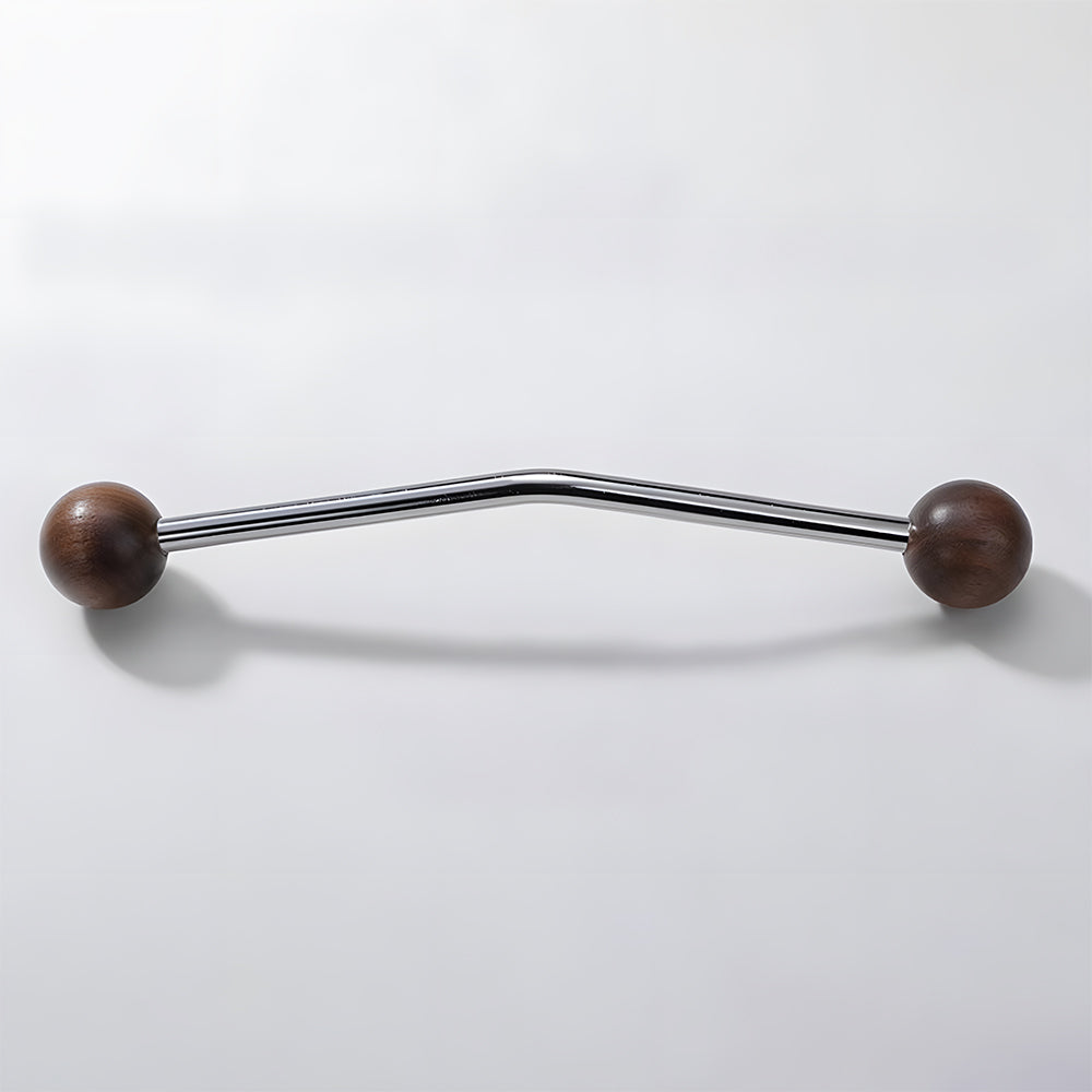 Comforsyco Walnut Round Head Cabinet Handles for Wardrobes
