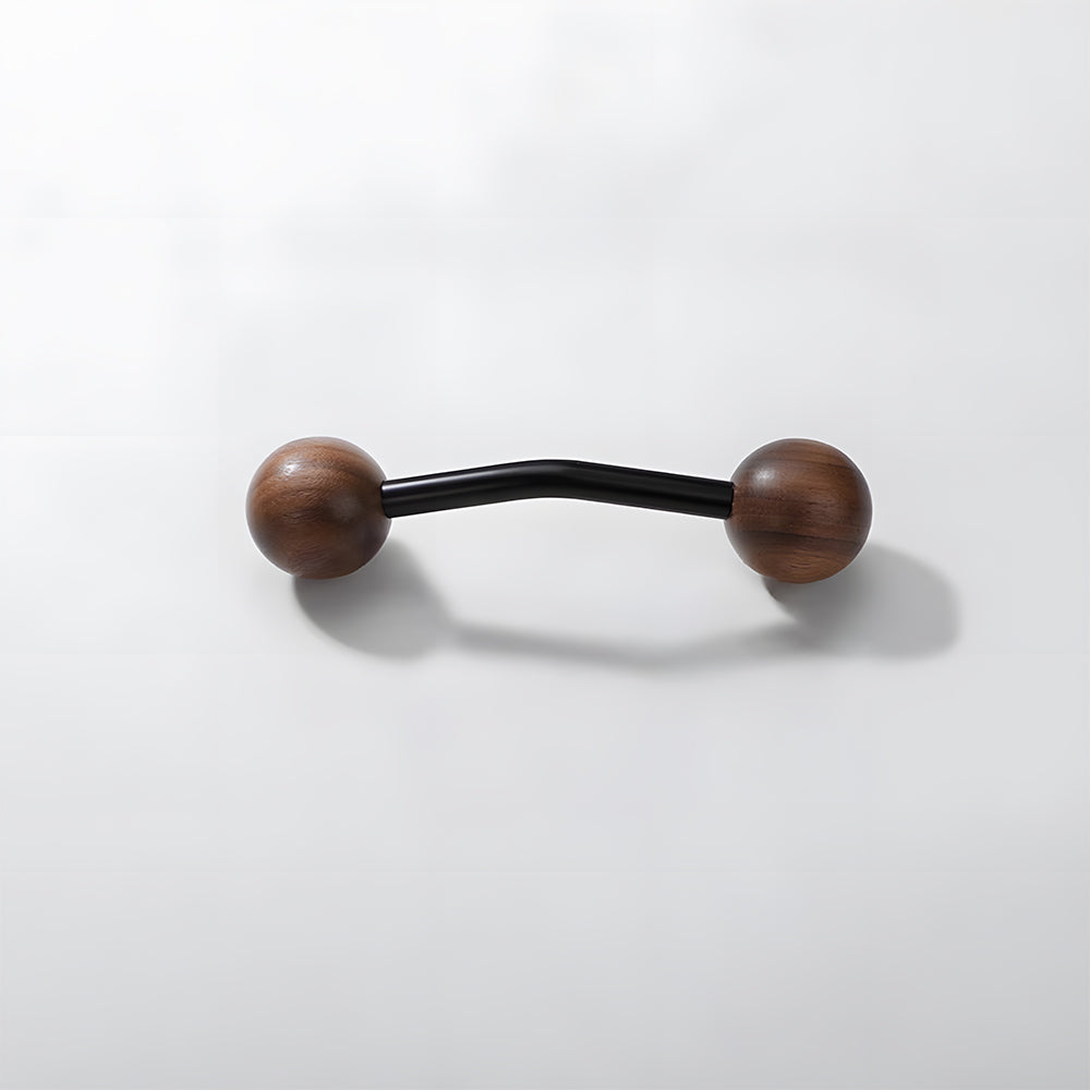 Comforsyco Walnut Round Head Cabinet Handles for Wardrobes