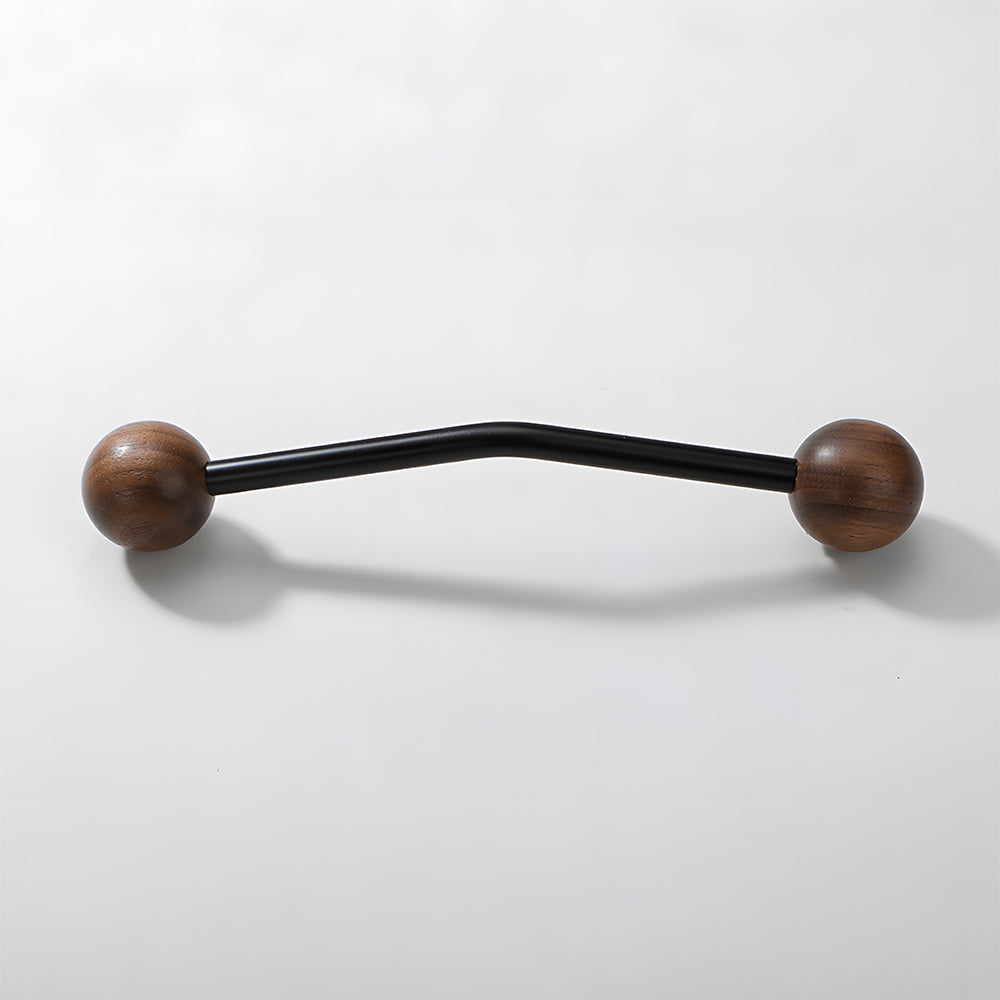 Comforsyco Walnut Round Head Cabinet Handles for Wardrobes