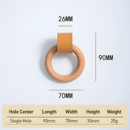 Wood ring cabinet knob dimension diagram with 90 mm overall height and 70 mm ring width