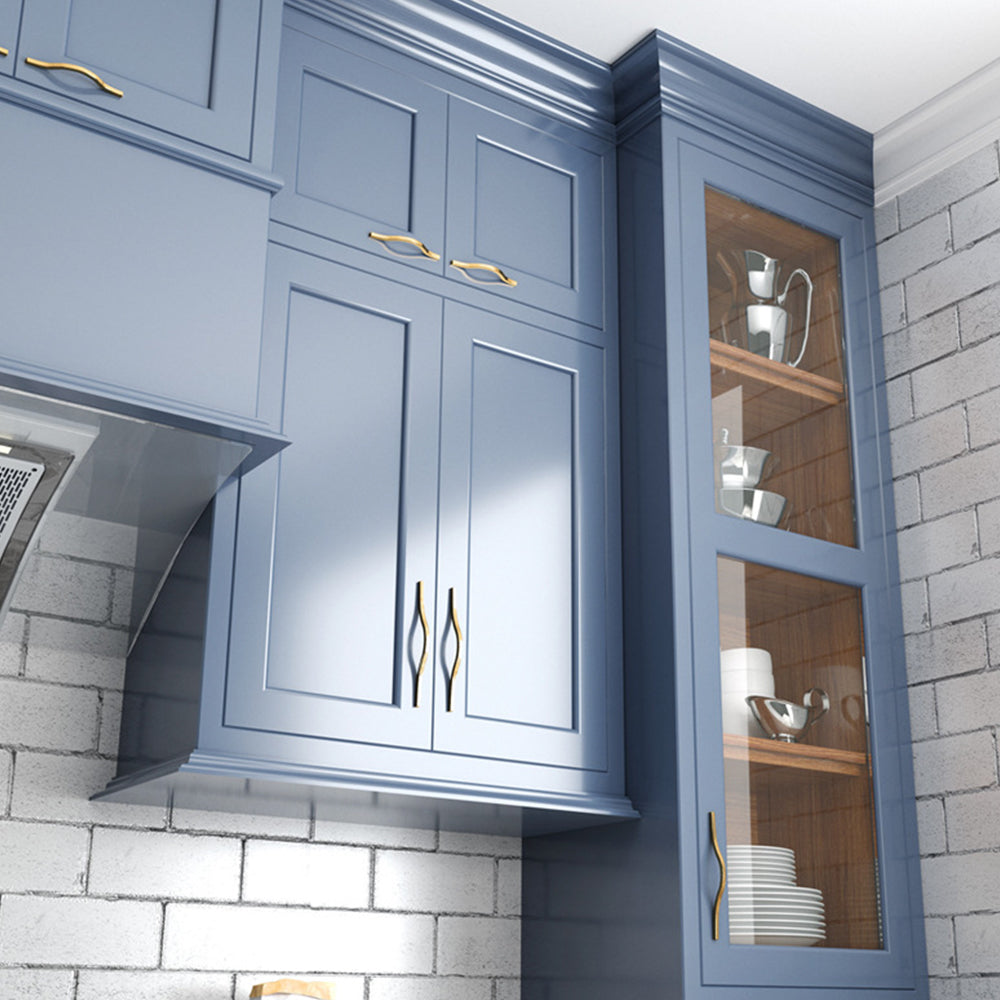 Comforsyco Zinc Alloy Curved Wave Cabinet Handles, Pulls, and Knobs