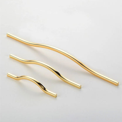 Comforsyco Zinc Alloy Curved Wave Cabinet Handles, Pulls, and Knobs