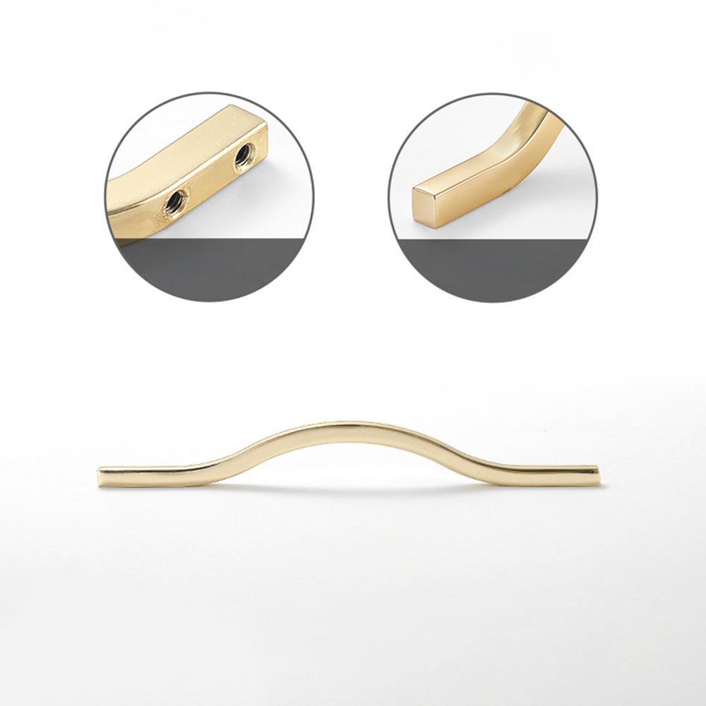 Comforsyco Zinc Alloy Curved Wave Cabinet Handles, Pulls, and Knobs