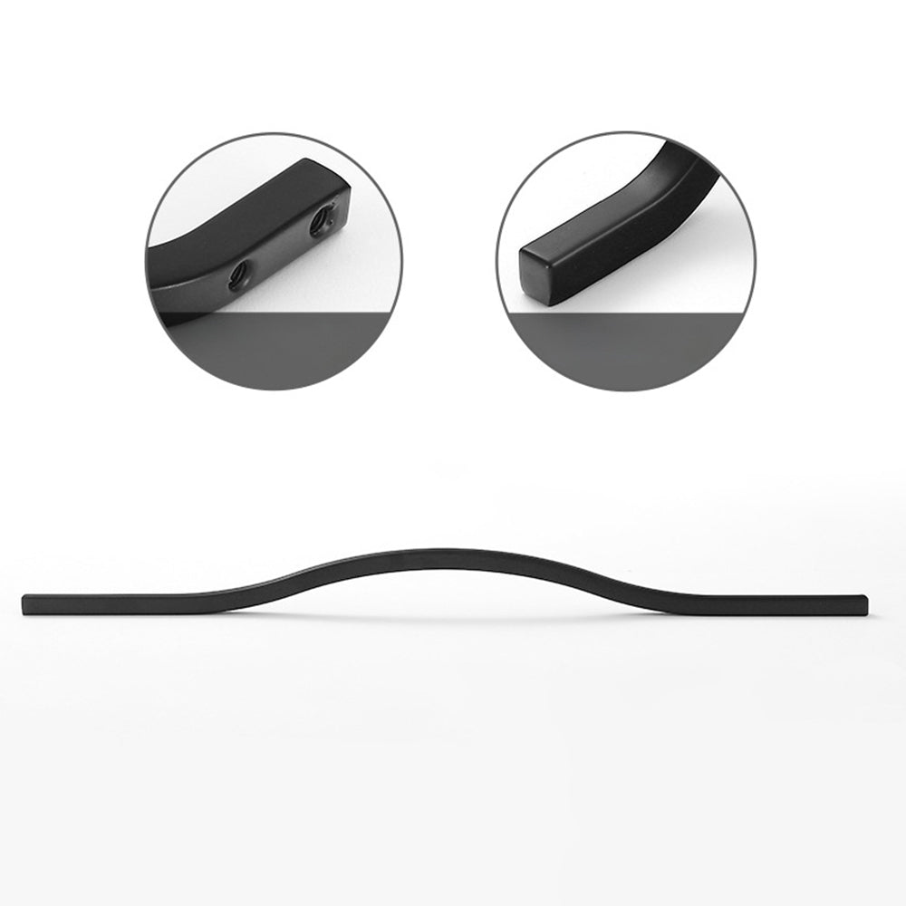 Comforsyco Zinc Alloy Curved Wave Cabinet Handles, Pulls, and Knobs