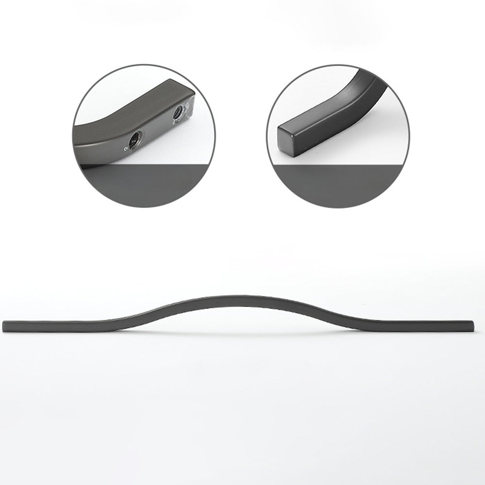 Comforsyco Zinc Alloy Curved Wave Cabinet Handles, Pulls, and Knobs