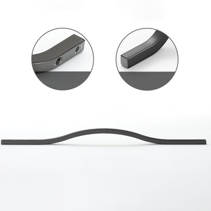 Comforsyco Zinc Alloy Curved Wave Cabinet Handles, Pulls, and Knobs
