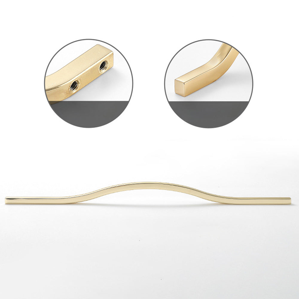 Comforsyco Zinc Alloy Curved Wave Cabinet Handles, Pulls, and Knobs