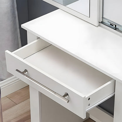 Silver fluted bar cabinet pull and round knob, shown at close range mounted on a finished cabinet front