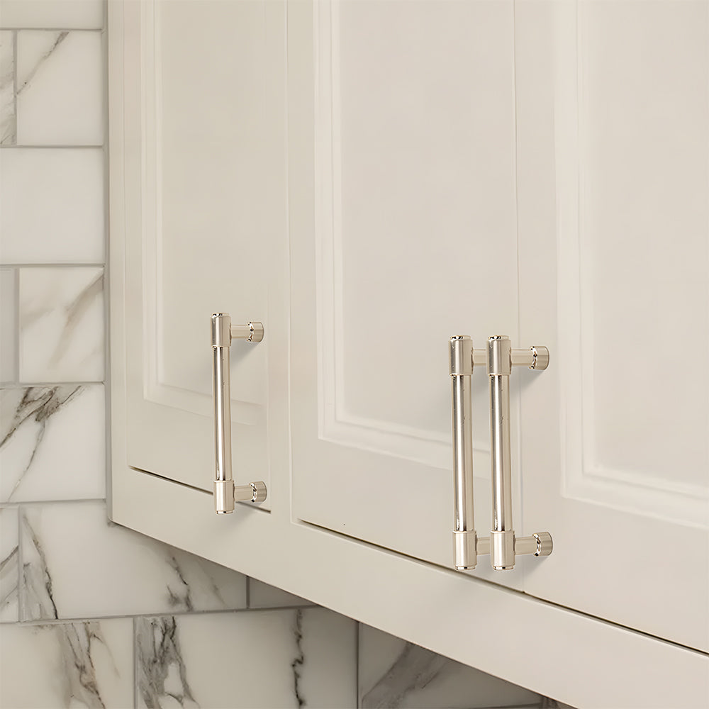 Comforsyco Zinc Alloy Round Bar Cabinet Pulls with Matching Knobs