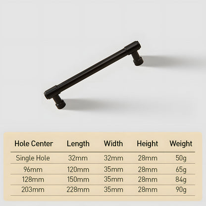Comforsyco Zinc Alloy Round Bar Cabinet Pulls with Matching Knobs