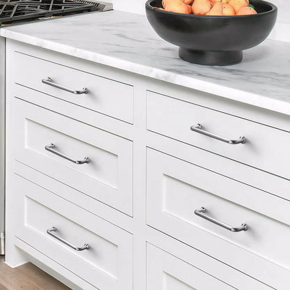 Brushed Nickel Round Bar Cabinet Handles and Knobs for Wardrobes