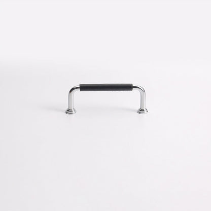 Leather-Wrapped Round Bar Cabinet Pulls and Door Handles