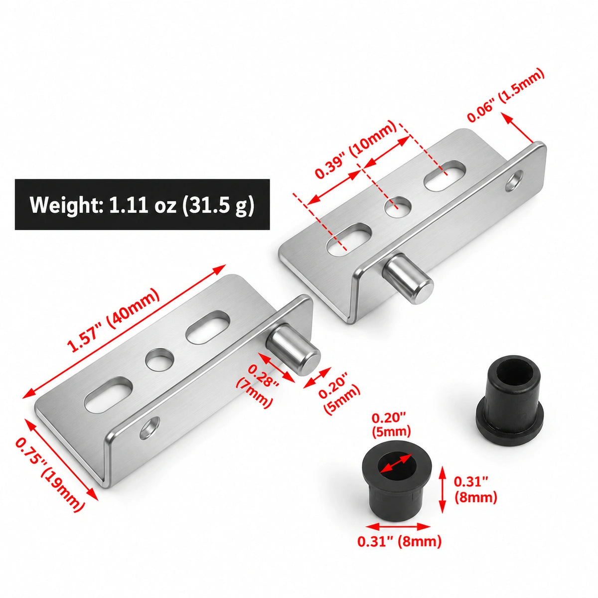Concealed Top & Bottom Cabinet Door Pivot Hinges for Wood Doors