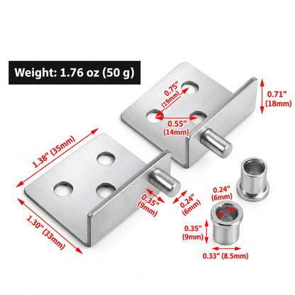 Concealed Top & Bottom Cabinet Door Pivot Hinges for Wood Doors