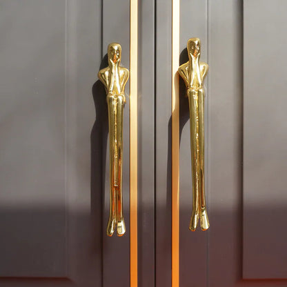 Gold Brass European Thinker Cabinet Pulls And Knobs