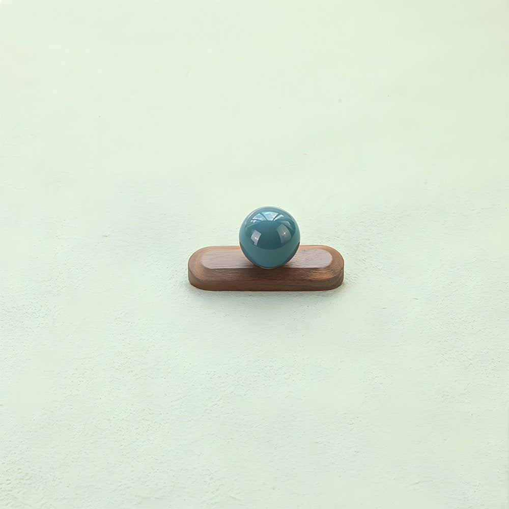 Wood Cabinet Pulls with Colorful Ball Knobs