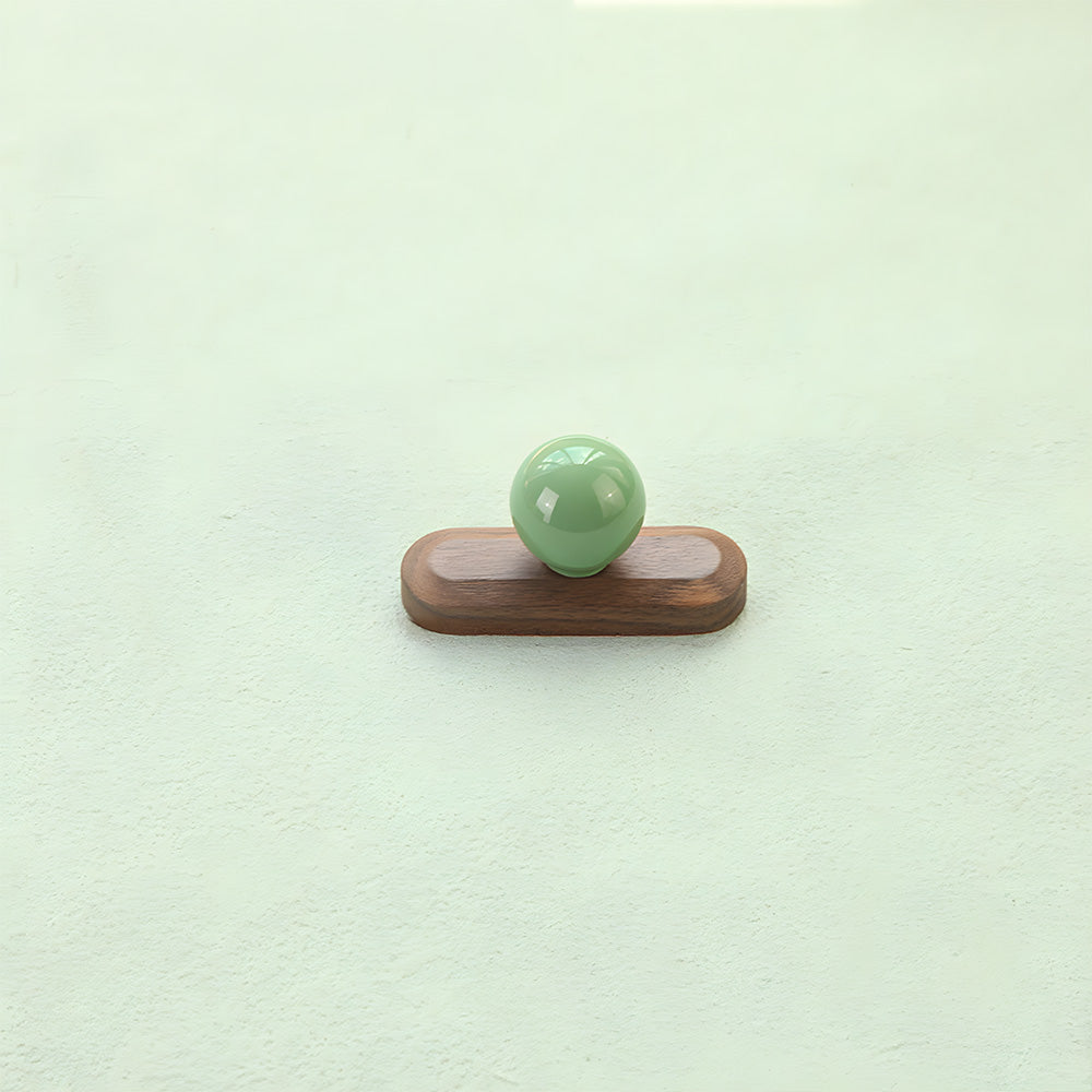 Wood Cabinet Pulls with Colorful Ball Knobs