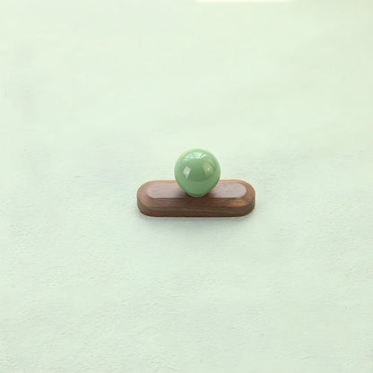 Wood Cabinet Pulls with Colorful Ball Knobs