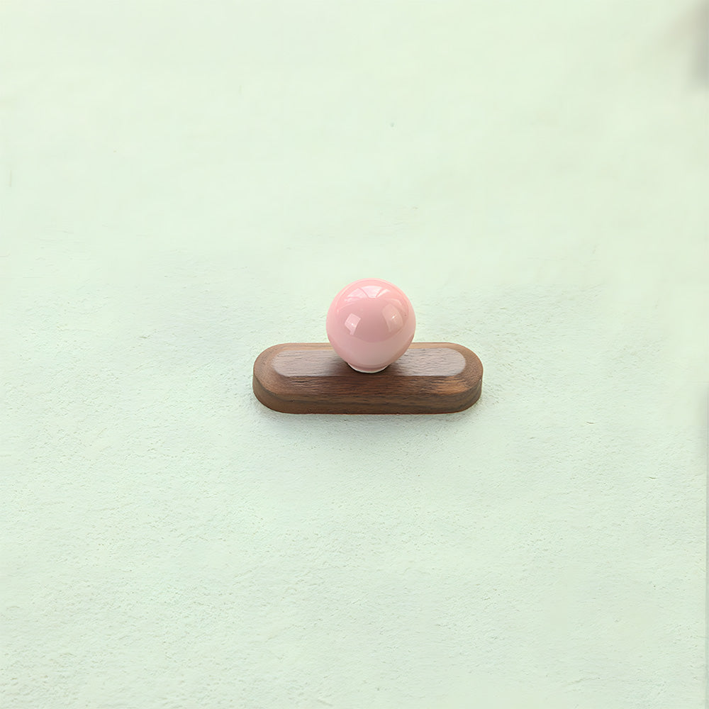 Wood Cabinet Pulls with Colorful Ball Knobs