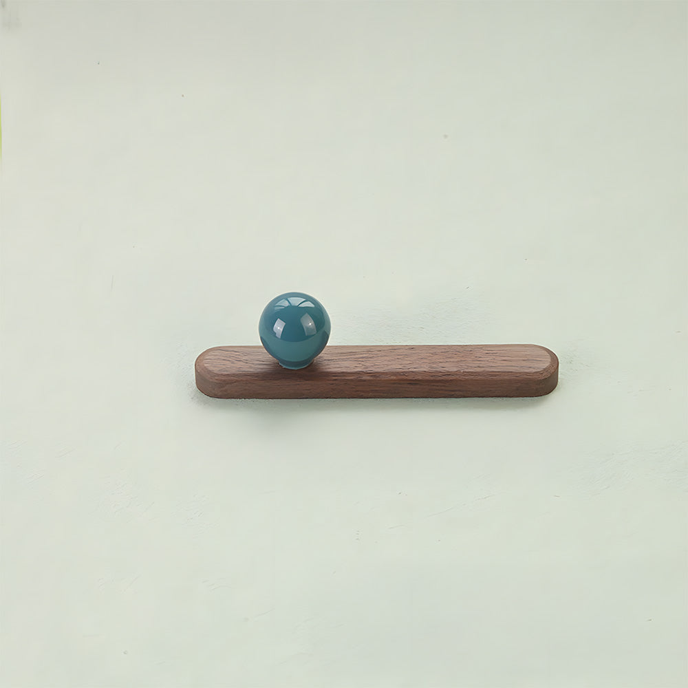 Wood Cabinet Pulls with Colorful Ball Knobs