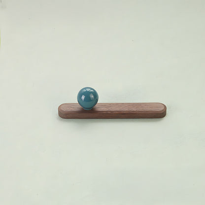 Wood Cabinet Pulls with Colorful Ball Knobs