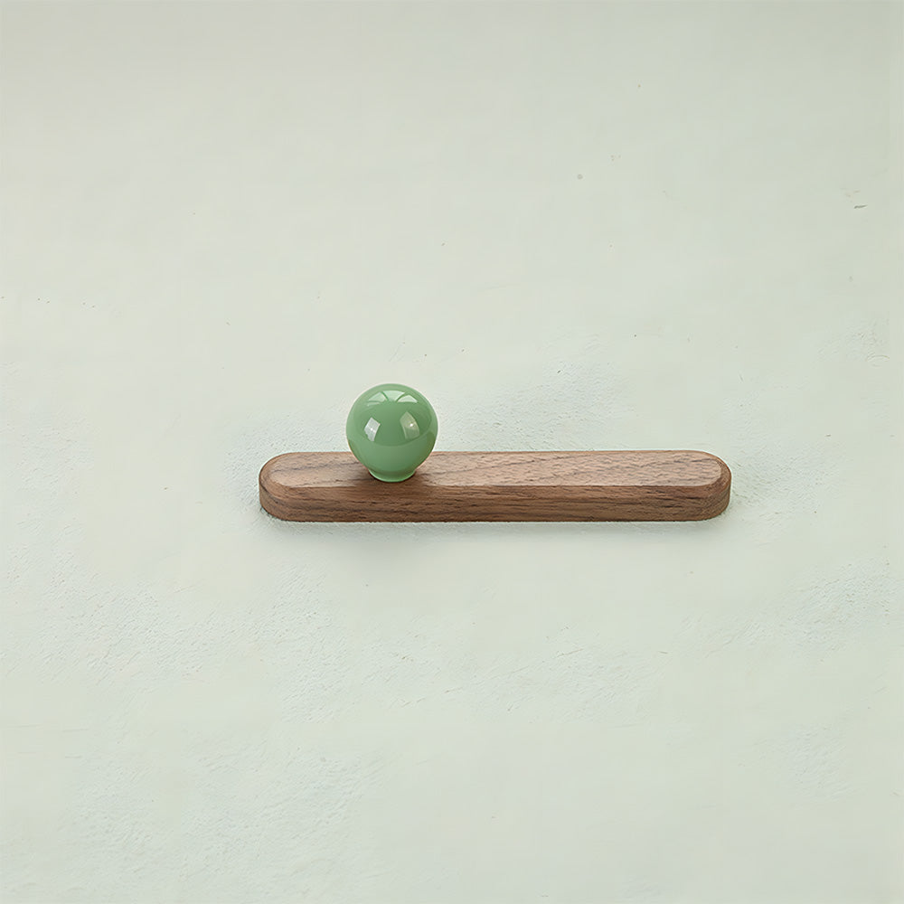 Wood Cabinet Pulls with Colorful Ball Knobs