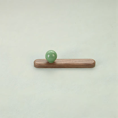 Wood Cabinet Pulls with Colorful Ball Knobs