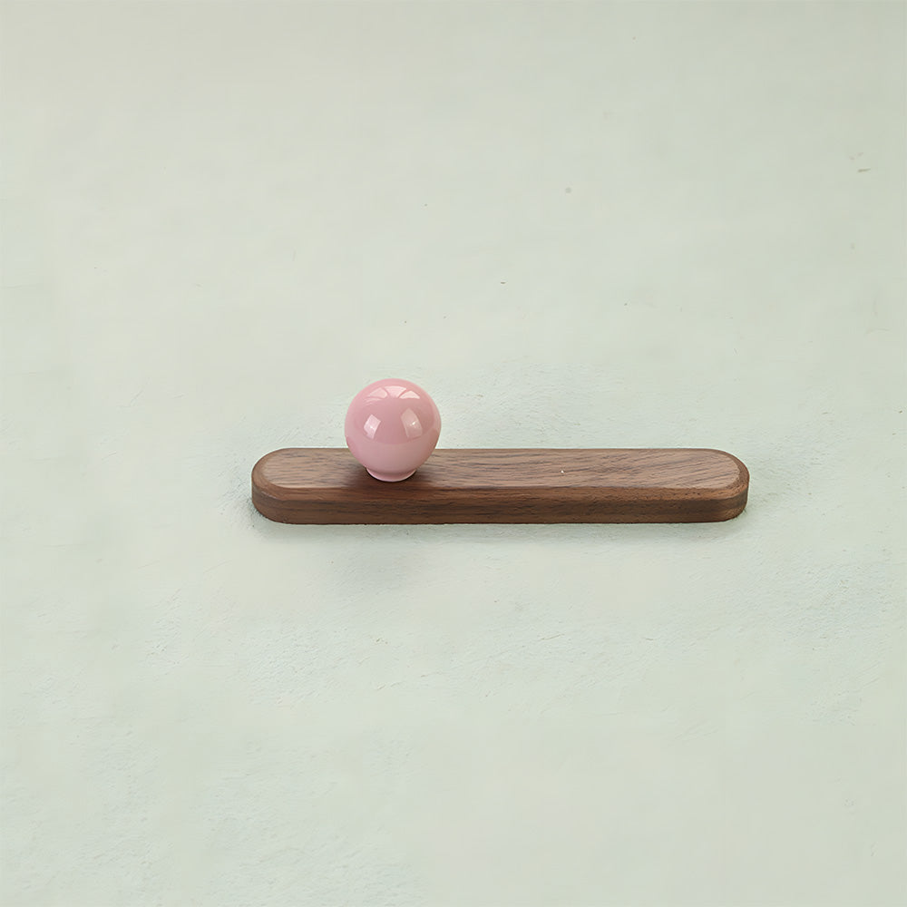 Wood Cabinet Pulls with Colorful Ball Knobs