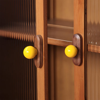 Wood Cabinet Pulls with Colorful Ball Knobs