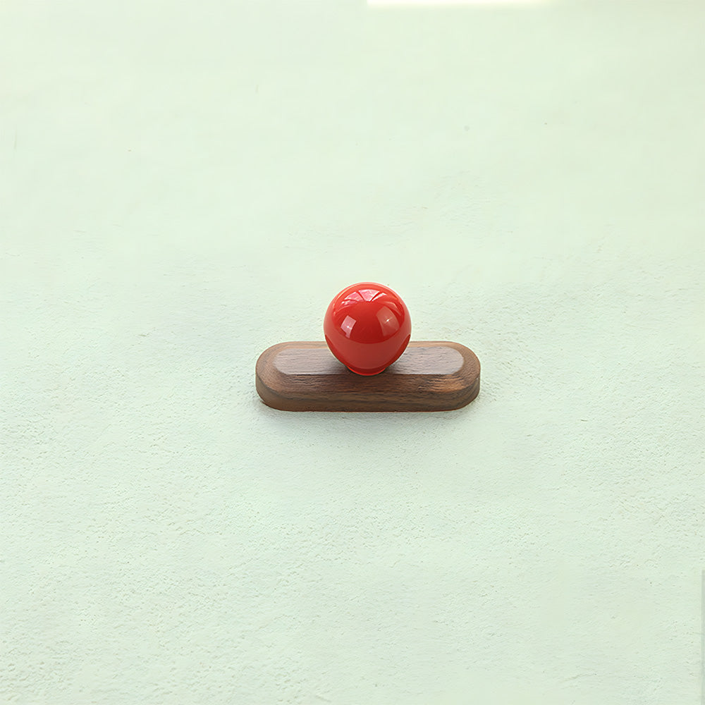 Wood Cabinet Pulls with Colorful Ball Knobs