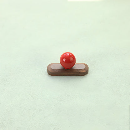 Wood Cabinet Pulls with Colorful Ball Knobs