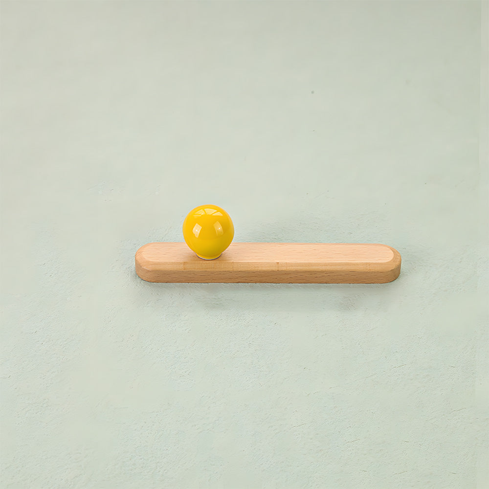 Wood Cabinet Pulls with Colorful Ball Knobs