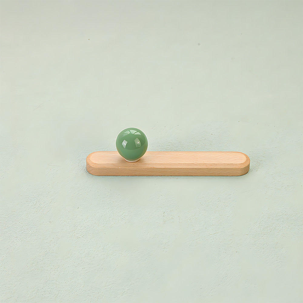 Wood Cabinet Pulls with Colorful Ball Knobs
