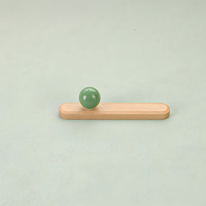 Wood Cabinet Pulls with Colorful Ball Knobs