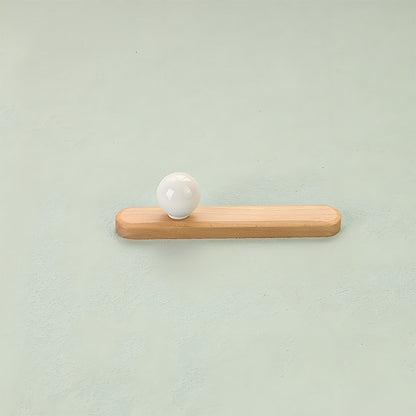 Wood Cabinet Pulls with Colorful Ball Knobs