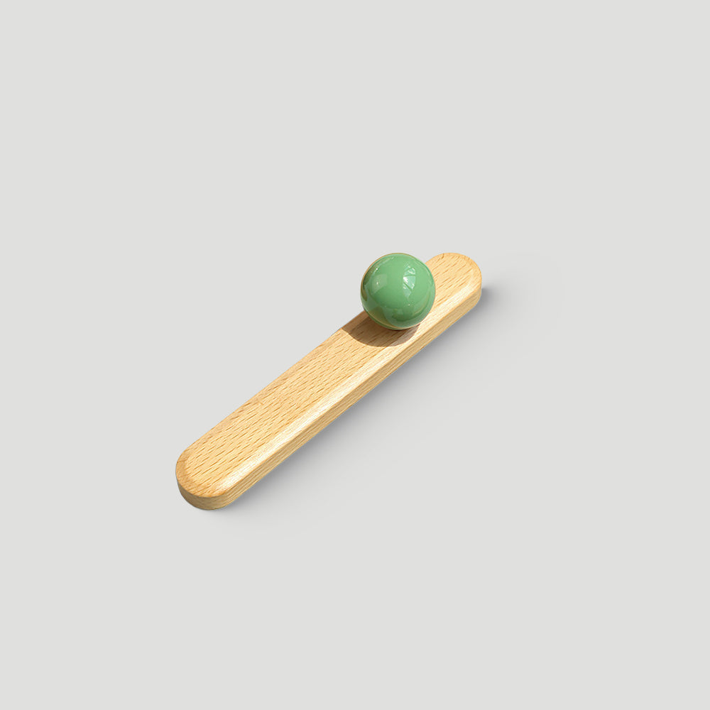 Wood Cabinet Pulls with Colorful Ball Knobs
