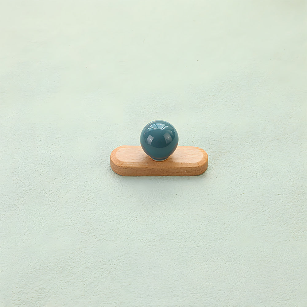 Wood Cabinet Pulls with Colorful Ball Knobs