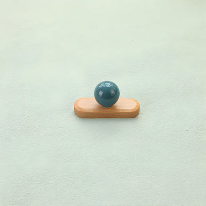 Wood Cabinet Pulls with Colorful Ball Knobs