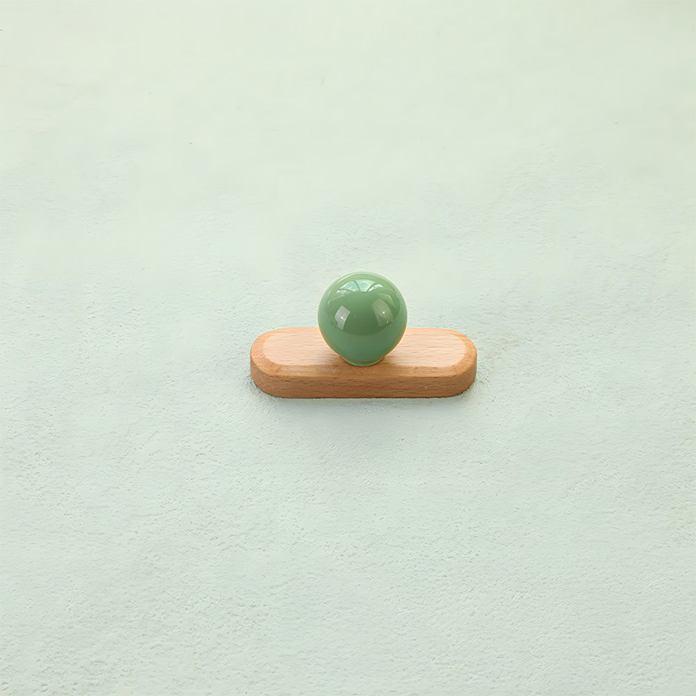 Wood Cabinet Pulls with Colorful Ball Knobs