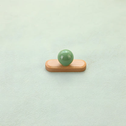 Wood Cabinet Pulls with Colorful Ball Knobs