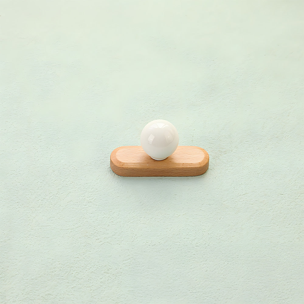 Wood Cabinet Pulls with Colorful Ball Knobs