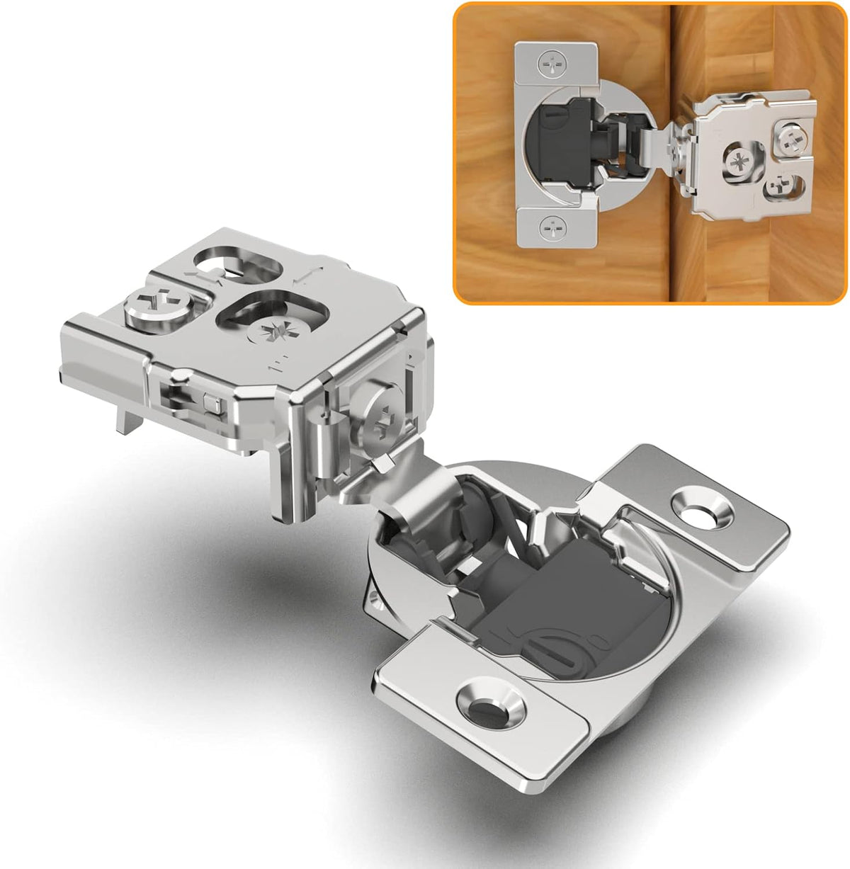 Marlow 105° Adjustable Soft-Close Concealed Cabinet Hinges for Face Frame Cabinets