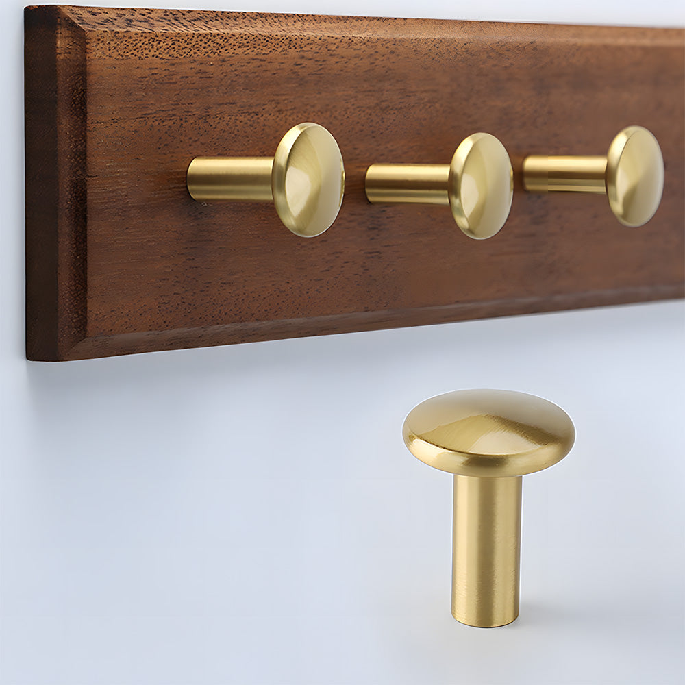 Modern Solid Brass Wall Pegs for Coats & Bags