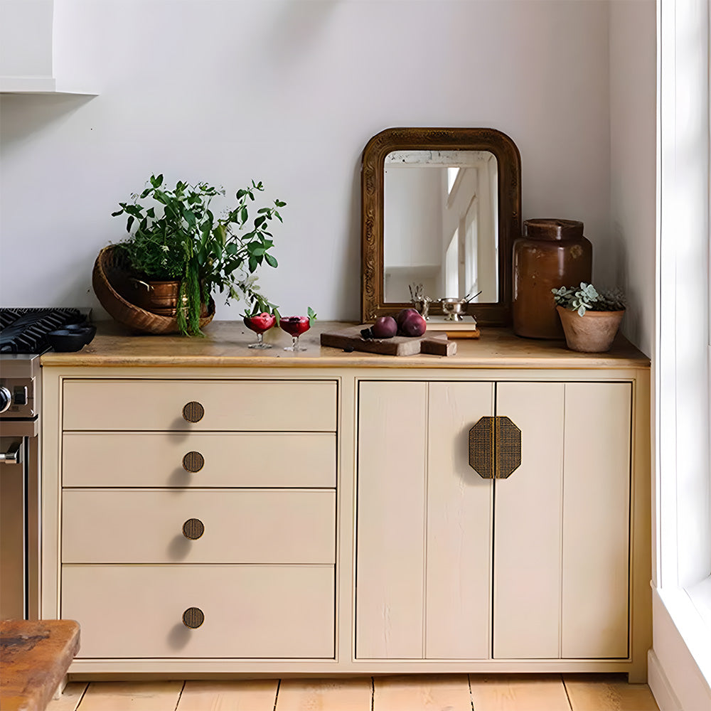 Grid-Textured Cabinet Pulls and Knobs for Kitchens